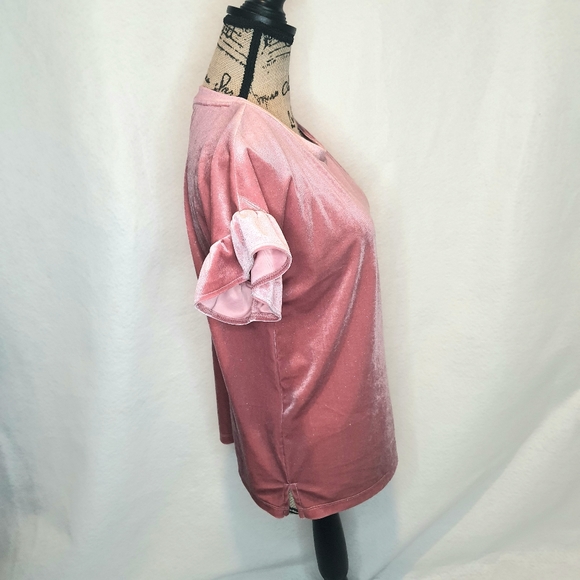 Women's Old Navy Women's Top XS Pink Velvet Glitter - Picture 4 of 9